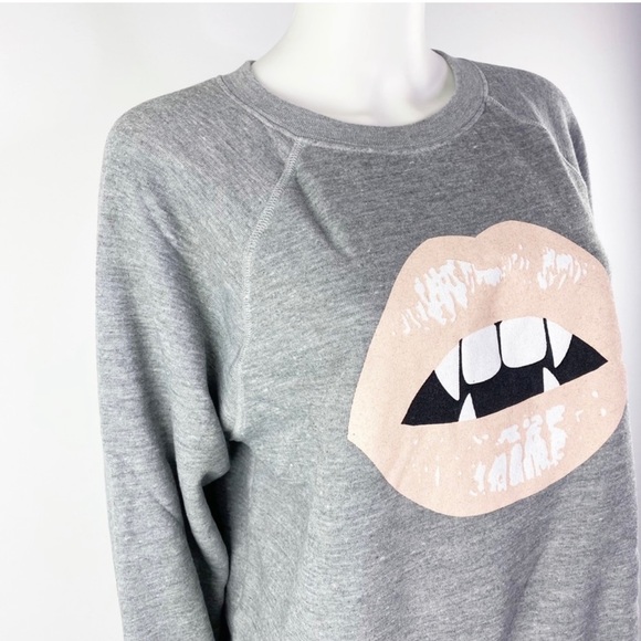 Wildfox heather gray Vampy Halloween vampire SOMMERS sweatshirt - Picture 3 of 3